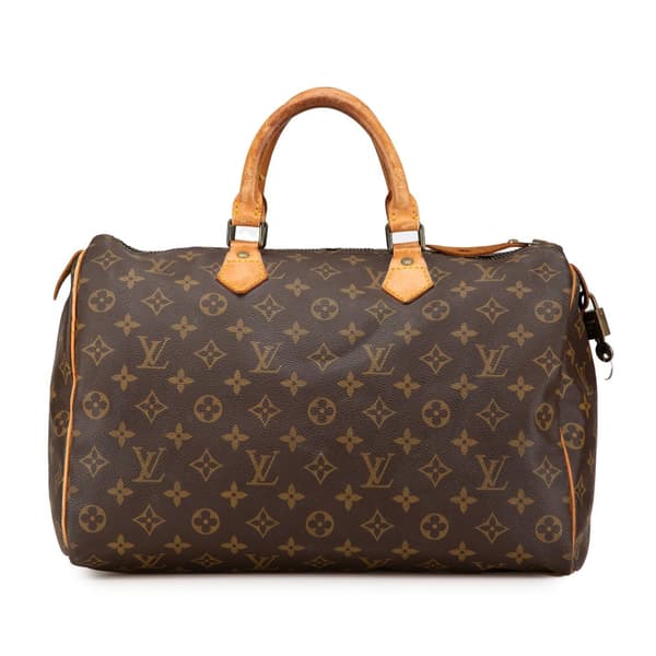 Pre-owned Louis Vuitton Monogram Speedy 35 Brown