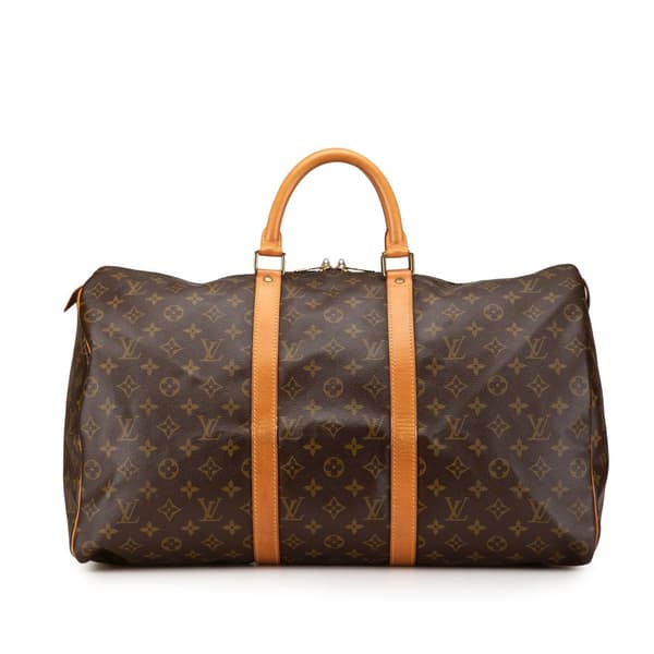 Pre-owned Louis Vuitton Monogram Keepall 50 Brown