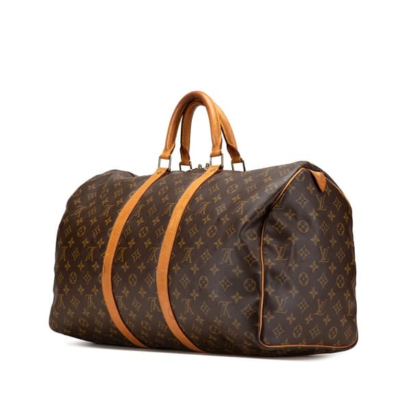 Pre-owned Louis Vuitton Monogram Keepall 50 Brown