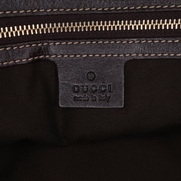 Pre-owned Gucci Leather Britt Web Travel Bag Brown