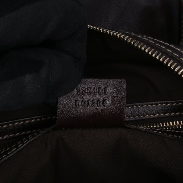 Pre-owned Gucci Leather Britt Web Travel Bag Brown