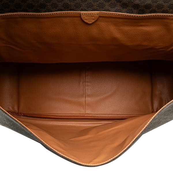Pre-owned Celine Macadam Coated Canvas Travel Bag Brown