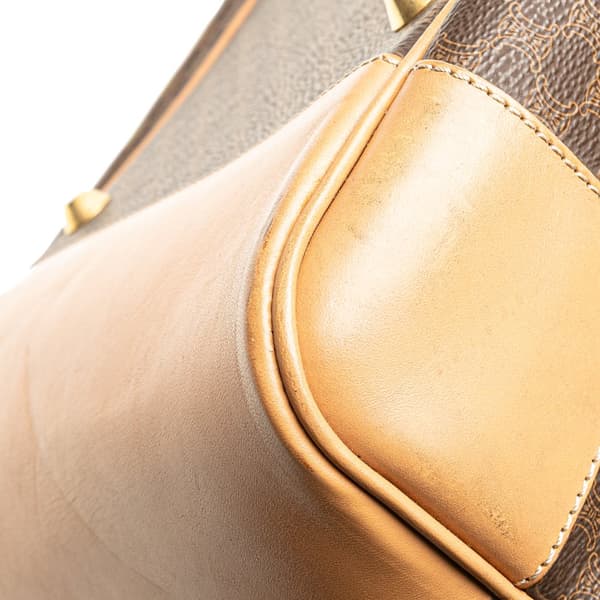 Pre-owned Celine Macadam Coated Canvas Travel Bag Brown