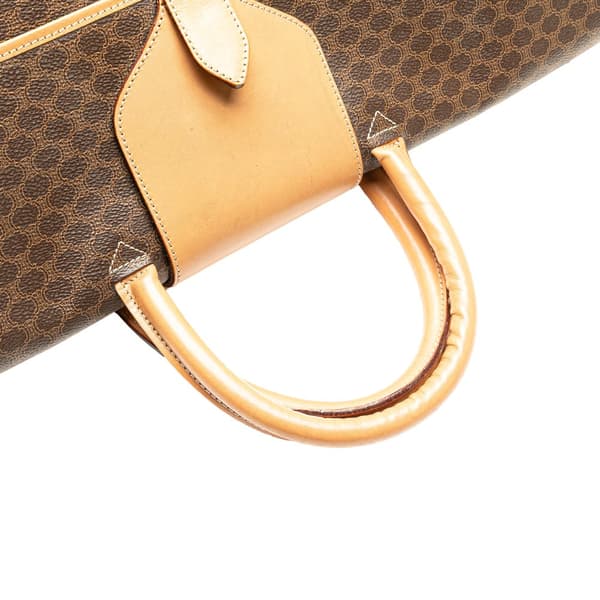 Pre-owned Celine Macadam Coated Canvas Travel Bag Brown
