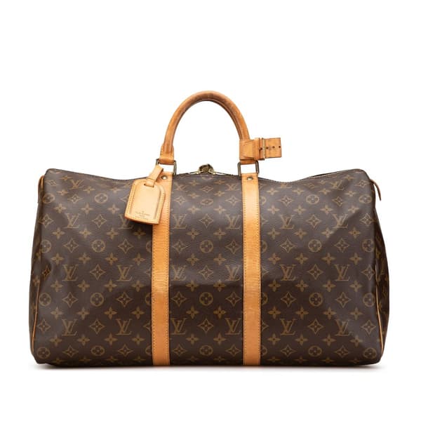 Pre-owned Louis Vuitton Monogram Keepall 50 Brown
