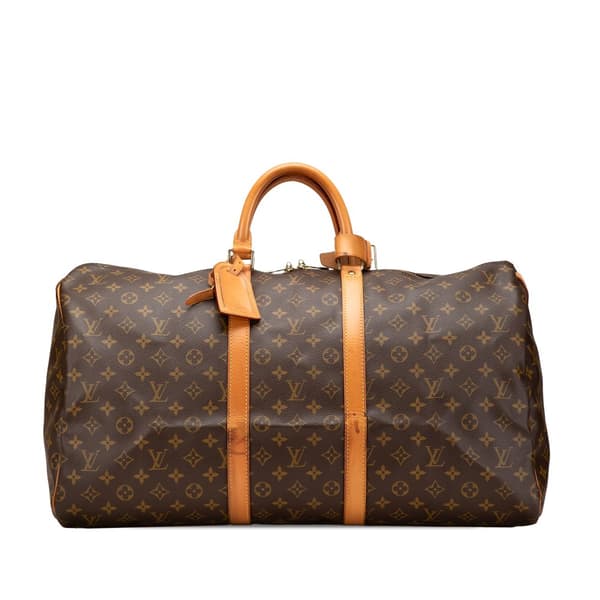 Pre-owned Louis Vuitton Monogram Keepall 55 Brown