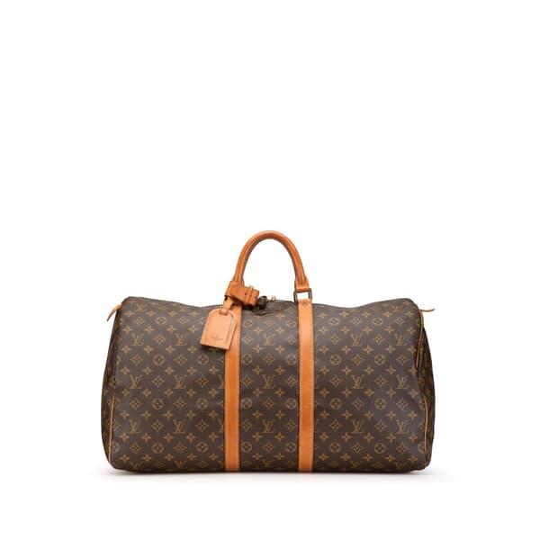 Pre-owned Louis Vuitton Monogram Keepall 55 Brown