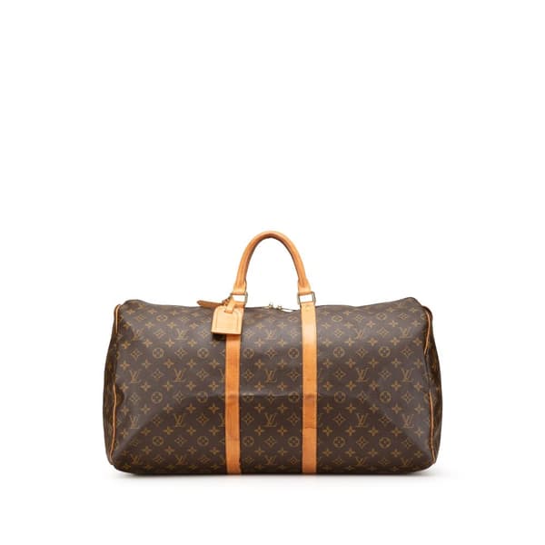 Pre-owned Louis Vuitton Monogram Keepall 55 Brown