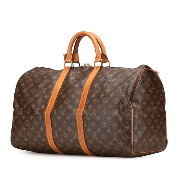 Pre-owned Louis Vuitton Monogram Keepall 50 Brown