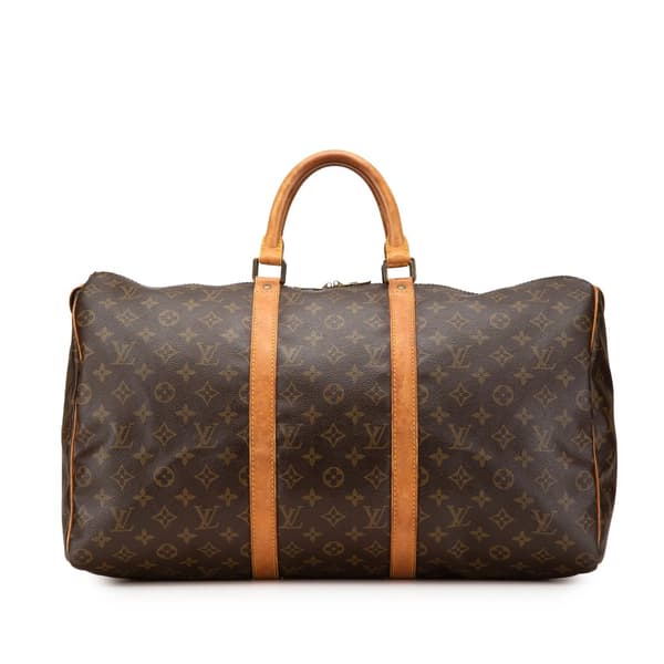 Pre-owned Louis Vuitton Monogram Keepall 50 Brown