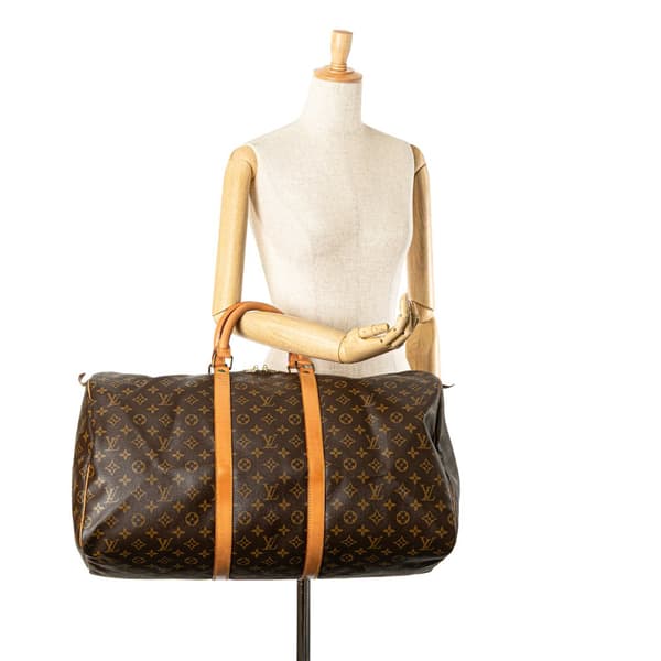 Pre-owned Louis Vuitton Monogram Keepall 55 Brown