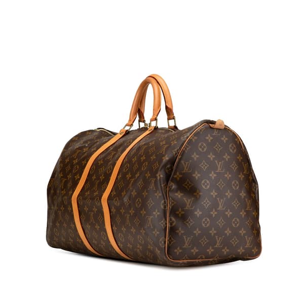 Pre-owned Louis Vuitton Monogram Keepall 55 Brown