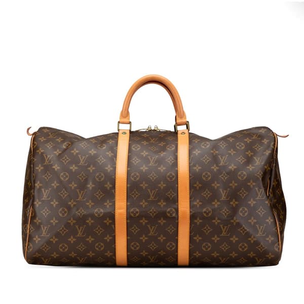 Pre-owned Louis Vuitton Monogram Keepall 55 Brown