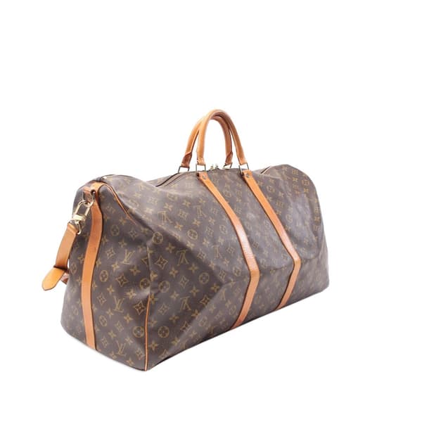 Pre-owned Louis Vuitton Monogram Keepall Bandouliere 60 Brown