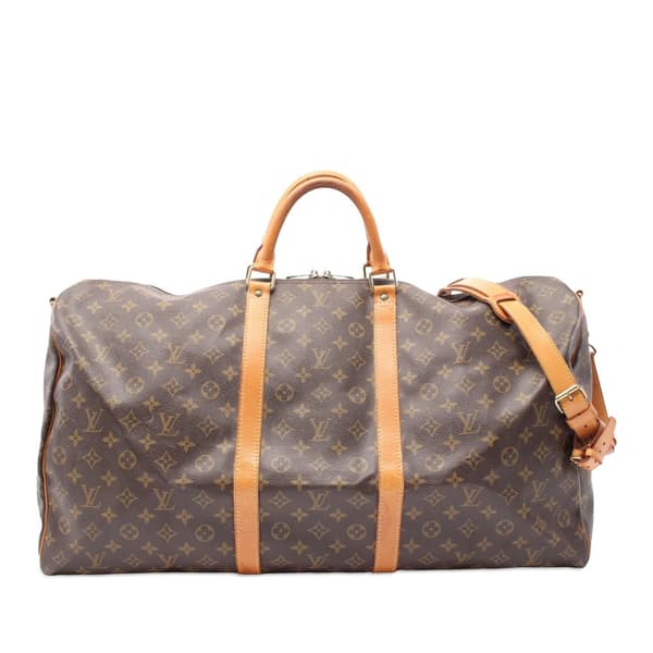 Pre-owned Louis Vuitton Monogram Keepall Bandouliere 60 Brown