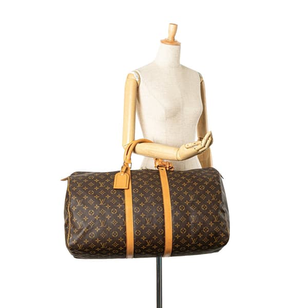Pre-owned Louis Vuitton Monogram Keepall 55 Brown