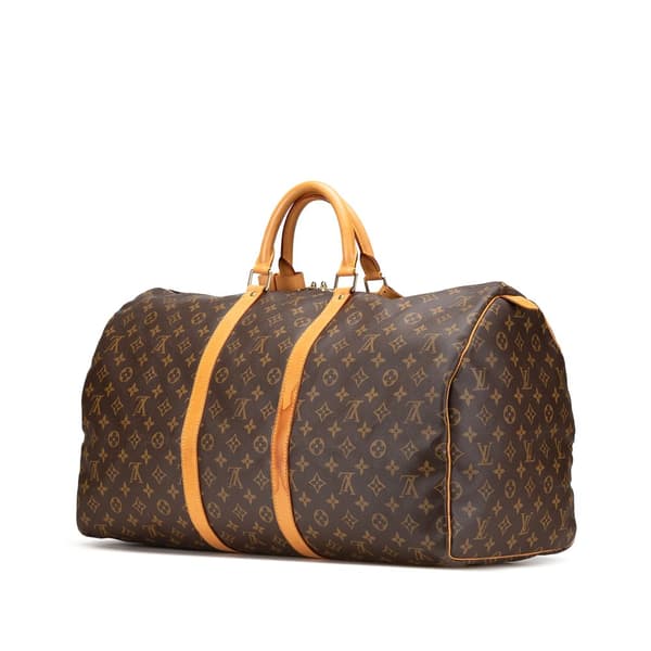 Pre-owned Louis Vuitton Monogram Keepall 55 Brown