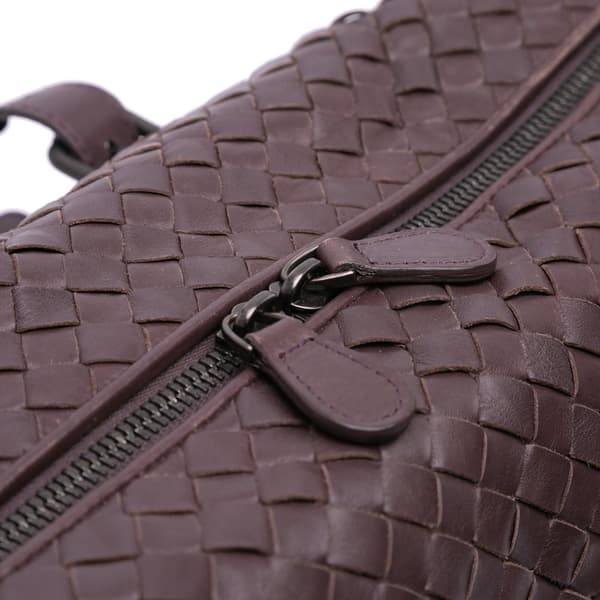 Pre-owned Bottega Veneta Nappa Intrecciato Boston Bag Brown