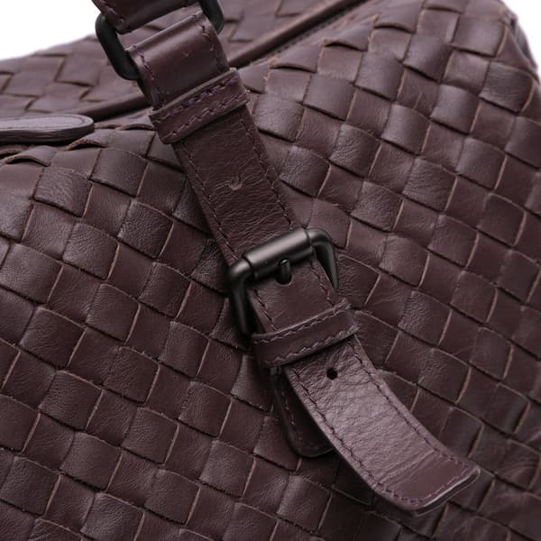 Pre-owned Bottega Veneta Nappa Intrecciato Boston Bag Brown