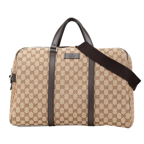 Pre-owned Gucci GG Canvas Travel Bag Brown