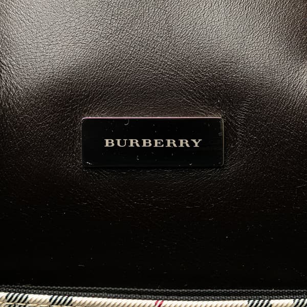Pre-owned Burberry House Check Canvas Travel Bag Brown
