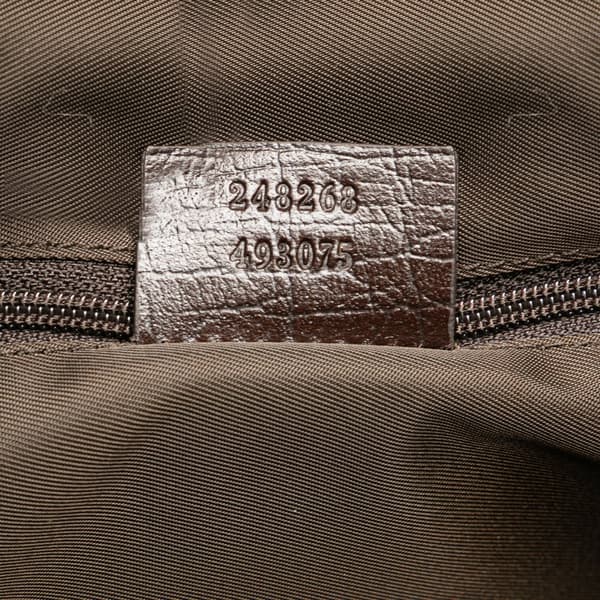 Pre-owned Gucci Canvas Horsebit Charmy Boston Bag Brown