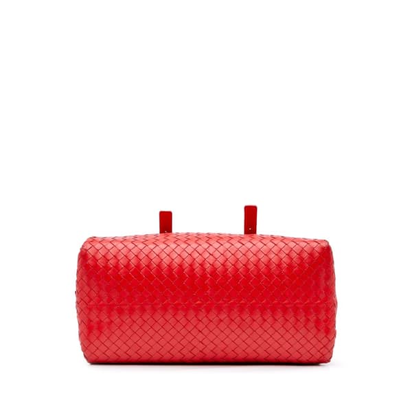 Pre-owned Bottega Veneta Nappa Intrecciato Boston Bag Red