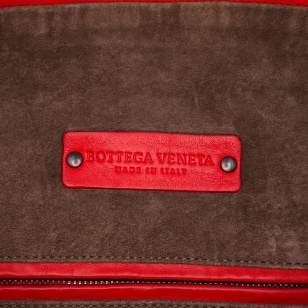Pre-owned Bottega Veneta Nappa Intrecciato Boston Bag Red
