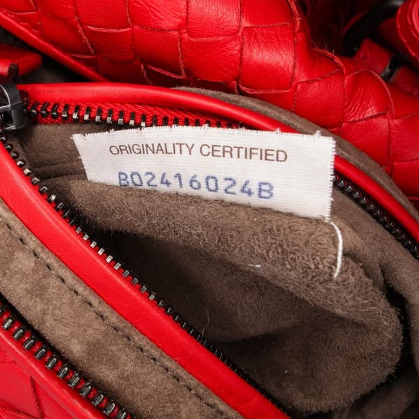 Pre-owned Bottega Veneta Nappa Intrecciato Boston Bag Red