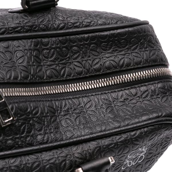 Pre-owned LOEWE XL Anagram Embossed Amazona 75 Travel Bag Black