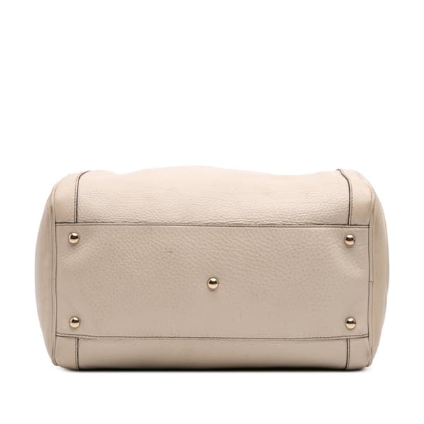Pre-owned Gucci Leather Soho Boston White