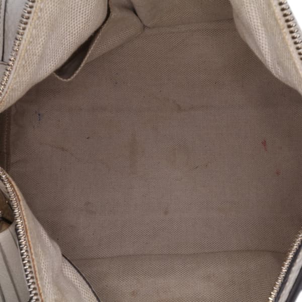 Pre-owned Gucci Leather Soho Boston White