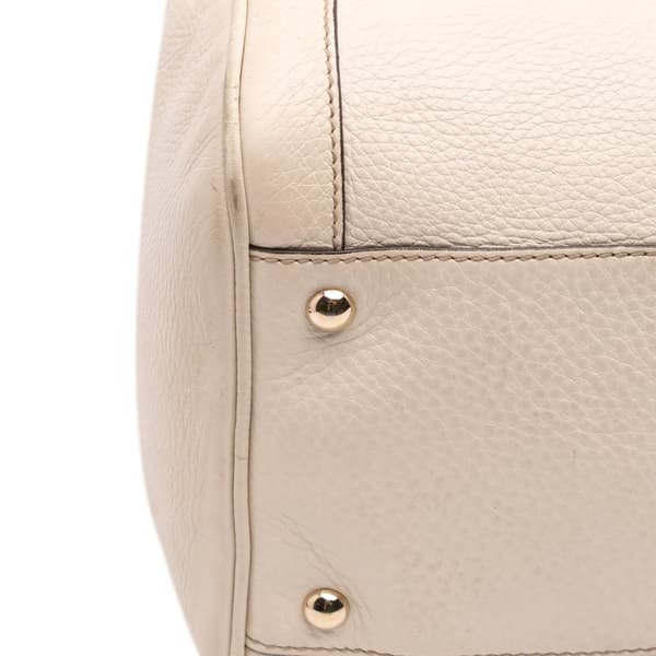 Pre-owned Gucci Leather Soho Boston White