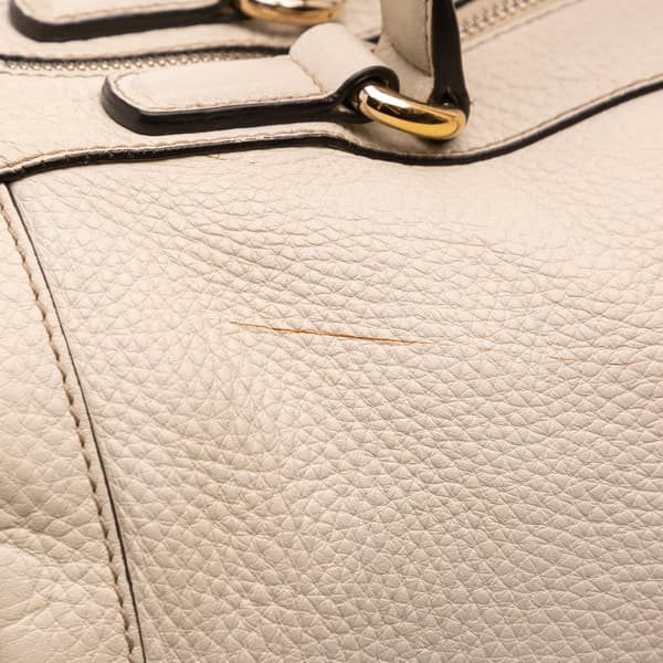 Pre-owned Gucci Leather Soho Boston White