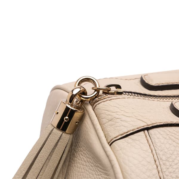 Pre-owned Gucci Leather Soho Boston White