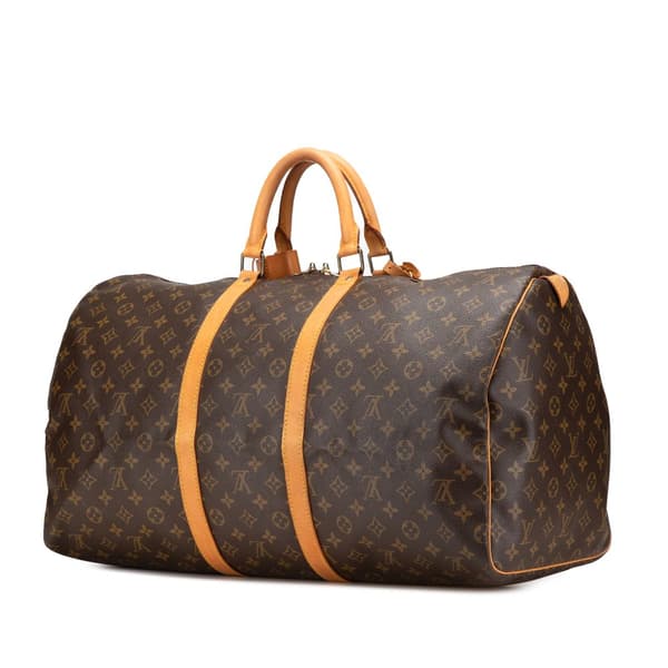 Pre-owned Louis Vuitton Monogram Keepall 55 Brown