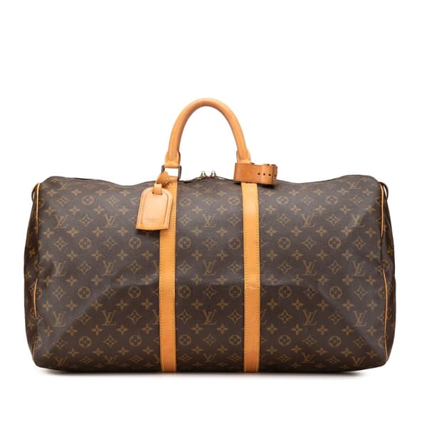Pre-owned Louis Vuitton Monogram Keepall 55 Brown