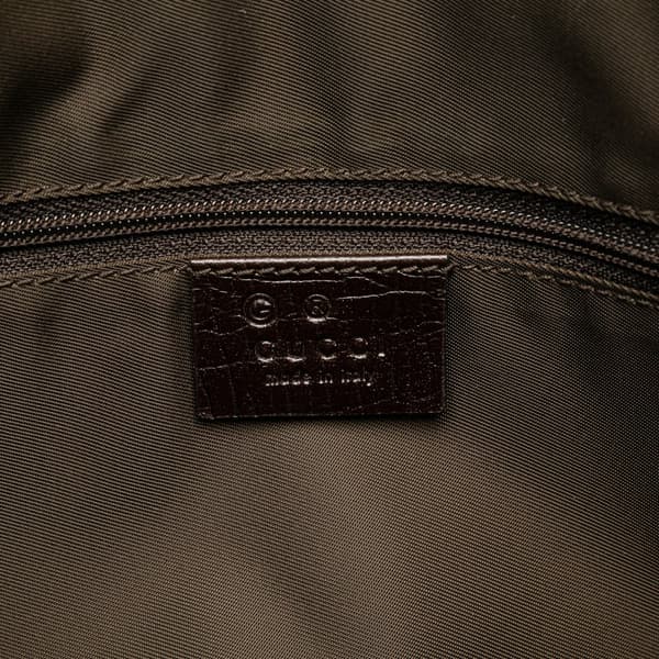 Pre-owned Gucci Canvas Horsebit Charmy Boston Bag Brown