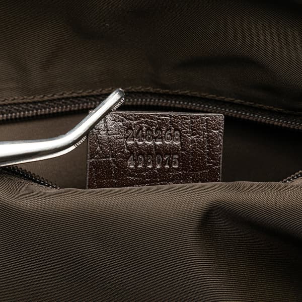 Pre-owned Gucci Canvas Horsebit Charmy Boston Bag Brown