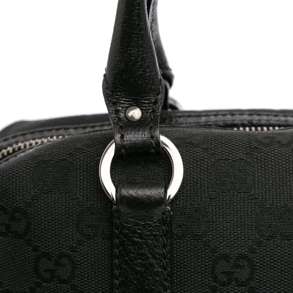 Pre-owned Gucci GG Canvas Boston Bag Black