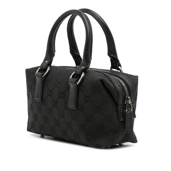 Pre-owned Gucci GG Canvas Boston Bag Black