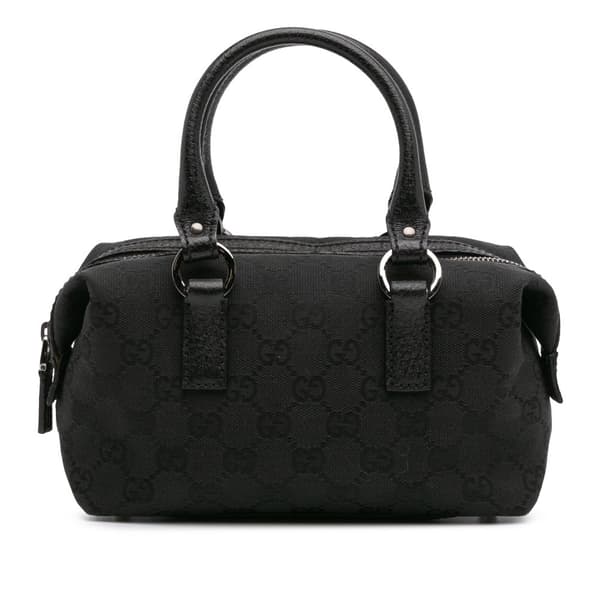 Pre-owned Gucci GG Canvas Boston Bag Black