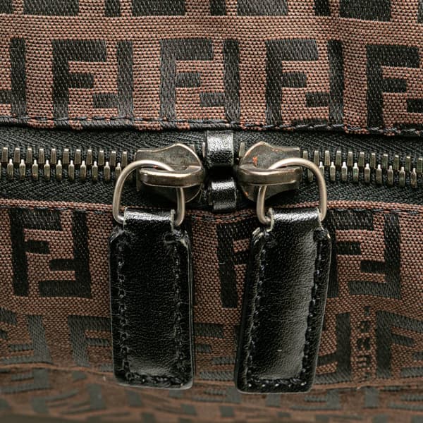 Pre-owned Fendi Zucchino Canvas Travel Bag Brown