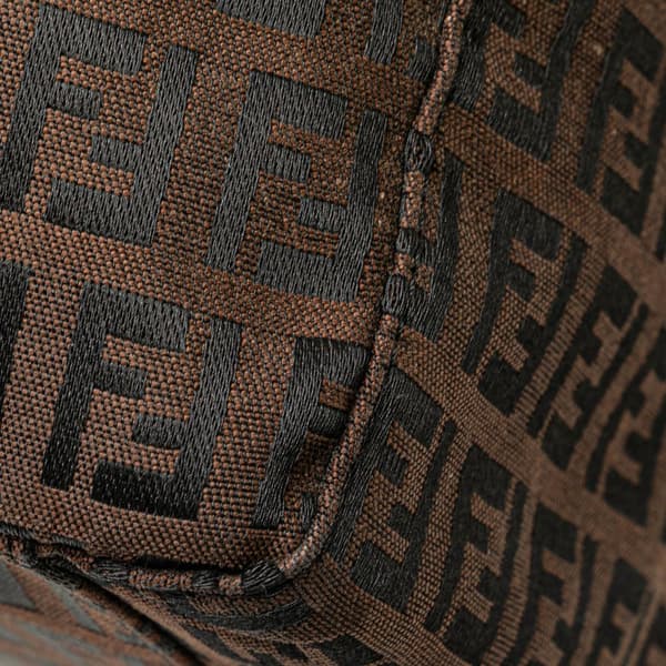 Pre-owned Fendi Zucchino Canvas Travel Bag Brown