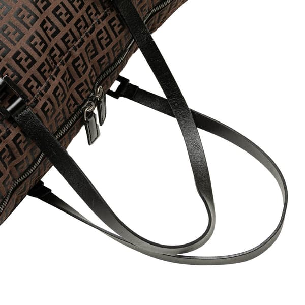 Pre-owned Fendi Zucchino Canvas Travel Bag Brown