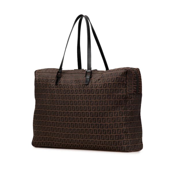 Pre-owned Fendi Zucchino Canvas Travel Bag Brown