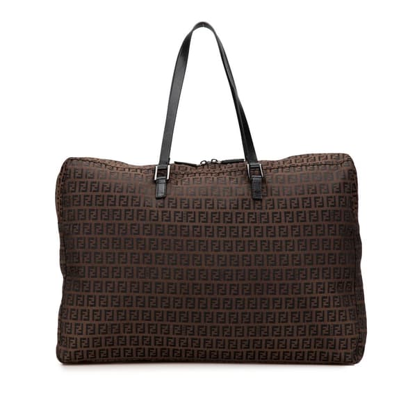 Pre-owned Fendi Zucchino Canvas Travel Bag Brown