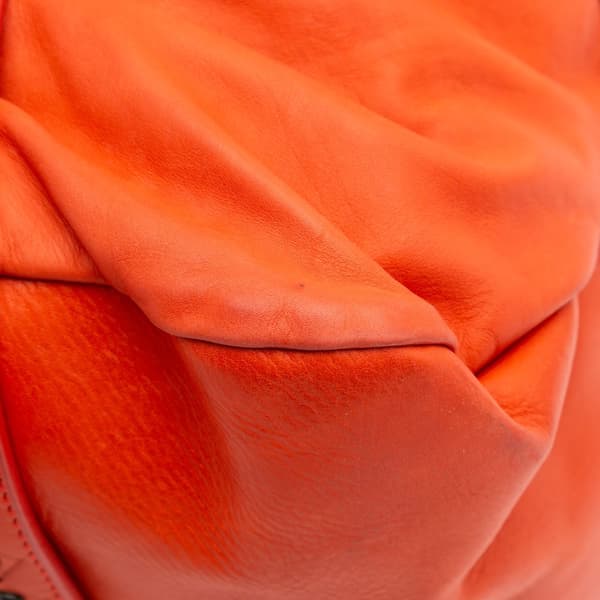 Pre-owned Bottega Veneta Soft Leather Duffle Bag Orange