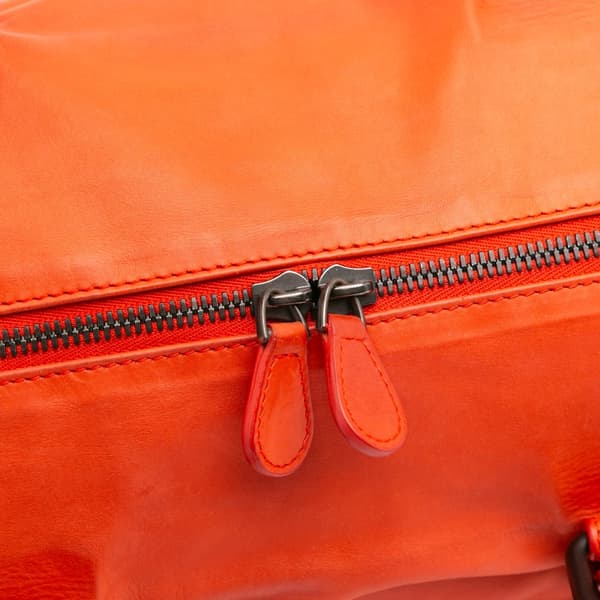Pre-owned Bottega Veneta Soft Leather Duffle Bag Orange