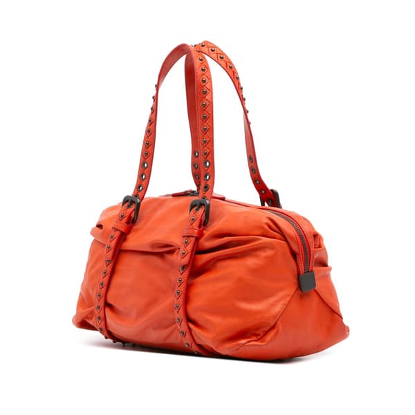 Pre-owned Bottega Veneta Soft Leather Duffle Bag Orange
